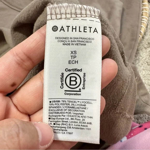 Athleta Women’s Coaster Luxe Recover Sweatshirt Ultra-Soft in Mortar Mushroom XS - Picture 9 of 16